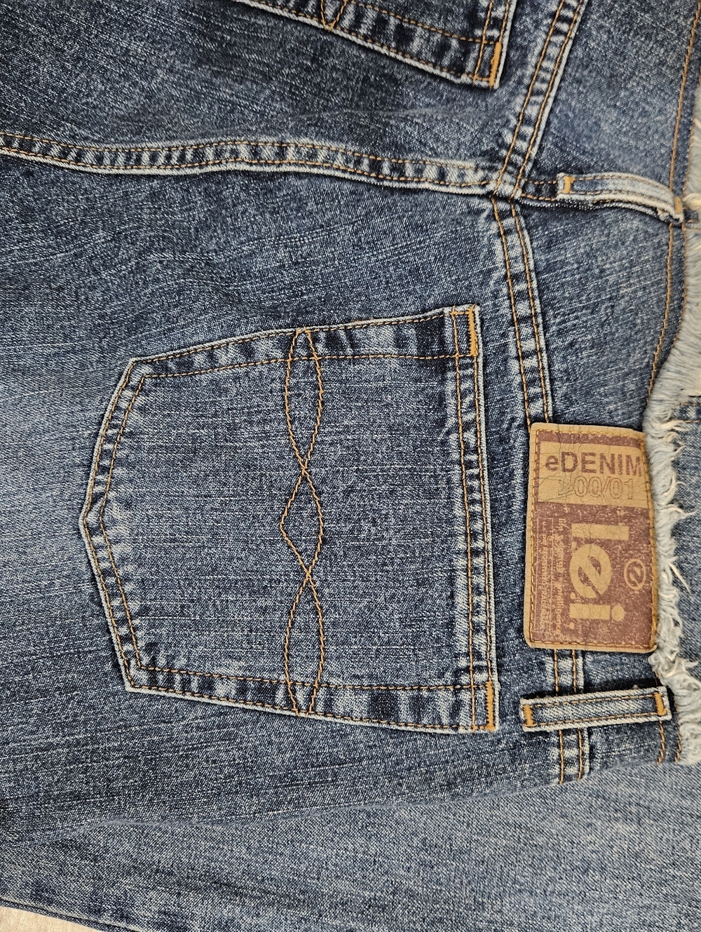 Vintage 90s Early 2000s Women’s Blue Flared Jeans with Lace-Up Waist - Picture 5 of 7